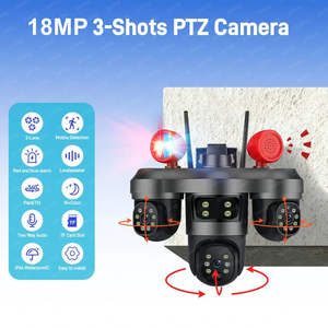Cámara de Seguridad Exterior IP66 IP con Detección de Movimiento, Visión Nocturna, Rotación de 360 Grados, Conectividad WiFi, Pantalla y Triple Lente de 18MP 3PTZ - Product Image 2