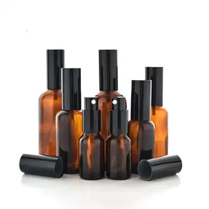 5ml 10ml 15ml 20ml 30ml 50ml 80ml 100ml private logo amber refillable perfume atomizer spray glass essential oil serum bottle