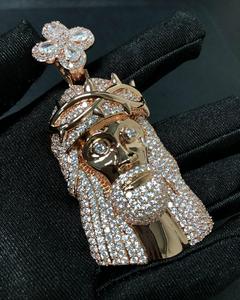 Colgante de Jesús Popular Iced Out personalizado Moissanite colgante hombres Hip Hop personalizado oro rosa Jesús colgante Moissanite DE LA India - Product Image 1