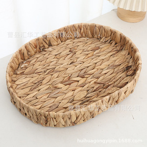 In stock: gourd grass tray, photography decoration tray, handmade woven household multi-functional <b>storage</b> tray, living room - Product Image 1