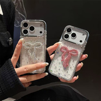 Funda para Teléfono Móvil con Diseño de Arcoíris Láser IMD para iPhone 17 16 15 14 Pro Max, Transparente, Colorida, Brillante, con Diseño de Mariposa y Purpurina en la Parte Posterior