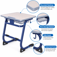 Ensemble de bureau et chaise de haute qualité à coins arrondis pour les écoles internationales
