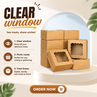 Boîte à gâteaux personnalisée en gros avec fenêtre, boîte à pâtisserie écologique pour pâtisseries, boîte en papier kraft