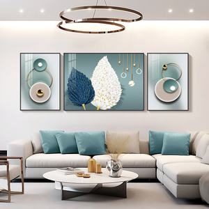 Peinture Décorative Murale en Porcelaine de Cristal de Luxe Moderne, Impressions HD sur Toile de Plumes pour Salon - Product Image 5