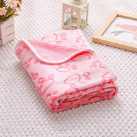 Tapis de voyage imperméable et antidérapant pour chien, design personnalisé, motif pattes mignonnes, en polaire jacquard et flanelle, pour chien et chat, en stock