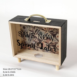 クリエイティブな木製貯金箱、文学的で新鮮な寝室のデスクトップ装飾装飾品雑貨収納ボックス小道具キッズアドゥ - Product Image 2