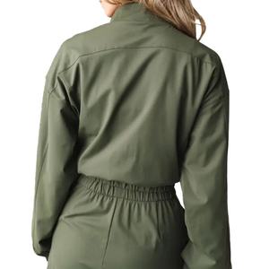 Conjunto Deportivo de 2 Piezas para Mujer, Personalizado, Liso, de Alta Calidad, Chaqueta con Cremallera y Pantalones Cortos de Poliéster y Elastano, Cortavientos - Product Image 3