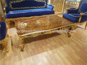Set Sofa <span class=keywords><strong>Dubai</strong></span> Emas Royal biru beludru, set sofa klasik aksen kayu - Product Image 6