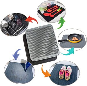 <b>Kitchen</b> Accessories Non-Slip Heat Resistant Silicone Dish <b>Drying</b> Pad Rubber Backed <b>Mat</b> for <b>Kitchen</b> Counter Cooking Tool - Product Image 5