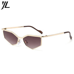 Nuevas Gafas de Sol Metálicas con Marco Completo, Estilo Ojo de Gato, Poligonales, Degradado, Estilo Europeo Americano, Individualista, <span class=keywords><strong>Y2K</strong></span>, Ciberfuturista, Forma de Diamante - Product Image 2