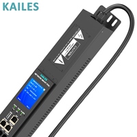KAILES(KLS) K55 ZA PDU industriel intelligent géré 32A monophasé 200-240VAC18 prises brésiliennes en tôle noire