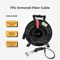 Câble tactique à fibre optique blindé SM G657.A1 monomode à 4 cœurs 200m avec bobine PCD310 et capuchons de protection