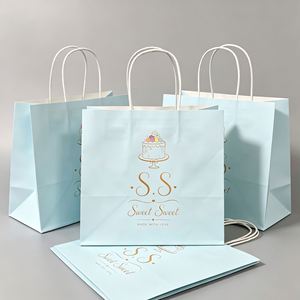 ถุงของขวัญกระดาษคราฟท์จากโรงงานโดยตรง พิมพ์โลโก้ตามสั่ง ถุงช้อปปิ้งรีไซเคิลได้ ถุงคราฟท์แบบนำกลับบ้าน เหมาะสำหรับบรรจุภัณฑ์เบเกอรี่ - Product Image 4