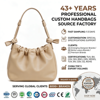 Tas Tangan Karamel untuk Wanita 2026 Tas Mewah Cloud Bag Slouchy Ruched Pouch Lembut Besar Tote OEM POMPOM Print Tahan Air