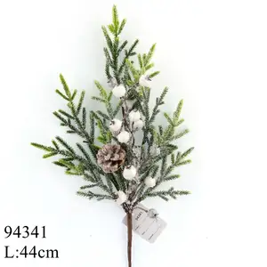 Hot selling item 94341 Christmas pine cone picks Frosty pine branch for Christmas tree decorations