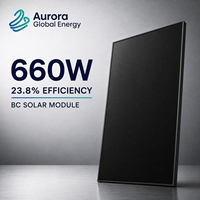Panneau solaire photovoltaïque mono 660W à demi-cellules, sortie de puissance stable, faible taux d'atténuation pour système de stockage d'énergie solaire hybride