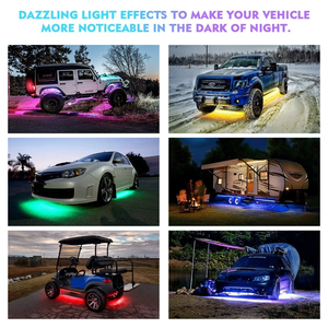 Nouvel ensemble de bandes lumineuses décoratives <span class=keywords><strong>LED</strong></span> personnalisées <span class=keywords><strong>pour</strong></span> châssis, éclairage d'ambiance RGBIC, étanche IP68 <span class=keywords><strong>pour</strong></span> voiturette de golf et moto - Product Image 3