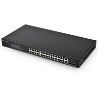 SDAPO PSE2624GSR-AI Anti-tonnerre 4KV 24 + 2 + 2SFP Port Watchdog VLAN 250 Mètre Protection contre la foudre 250W Poe Switch pour 8MP IPC