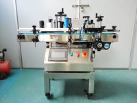 Machine d'étiquetage semi-automatique PLC de bureau pour boîtes de conserve alimentaires, boîtes de jus, bouteilles, haute précision 1 mm, industrie des bouteilles en aluminium