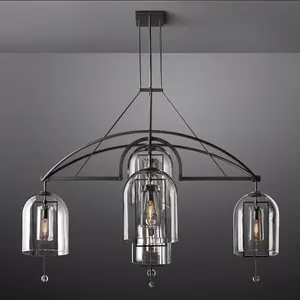 Individuelles nordisches Messingshape-Anhängerlicht hängende Lampe Bar Esszimmer Wohnzimmer Schlafzimmer Luxus schwarzer Kronleuchter