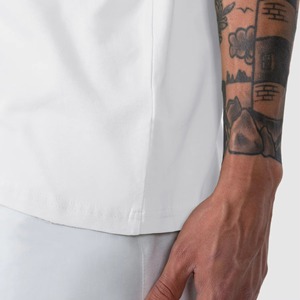 Camiseta de manga corta con cuello redondo para hombre, corte holgado, informal, color blanco, diseño liso, camisetas oversize en venta - Product Image 6