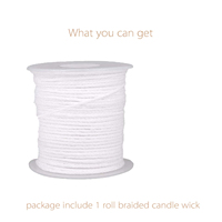 Mèche à bougie en gros de qualité supérieure mèche à bougie en coton biologique mèche en coton tressé naturel personnalisée pour la fabrication de bougies