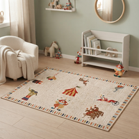Tapis de salon de style nordique sur le thème du cirque, tapis de jeu vintage pour enfants, tapis de sol doux antidérapant pour la décoration de la maison