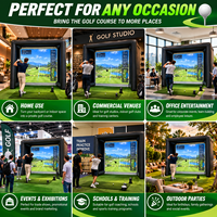 Tente de simulation de golf gonflable en gros, cage de frappe de golf portable avec pompe à air et écran amovible pour usage intérieur et extérieur