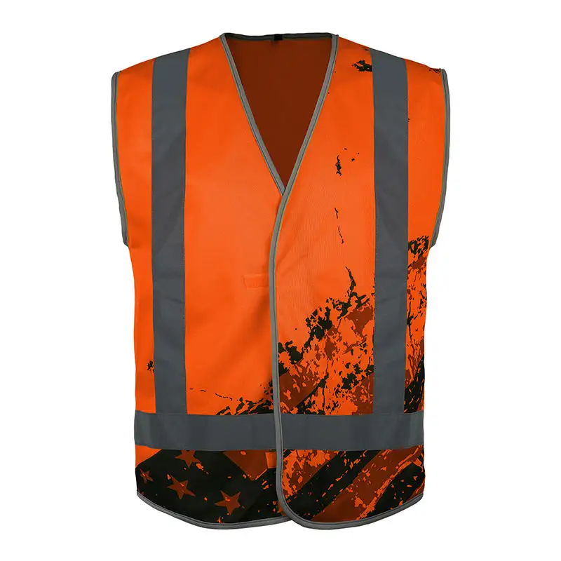 Sublimatie Digitaal Printen Constructie Kleding Reflecterende Reflectie Veiligheidsvest Werk Met Logo