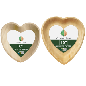 Paquete de San Valentín - 8 Platos de Hoja de Palma Natural con Forma de Corazón y 10 Platos con Forma de Corazón - Product Image 2