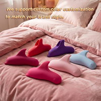 Vibrateur de doigt en silicone personnalisé AITT en forme de dauphin - Rechargeable par USB, étanche IPX6, 10 modes de vibration, stimulation vaginale portable