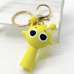 Venta caliente lindo <span class=keywords><strong>Anime</strong></span> PVC accesorios 3D 3D Sprunki figura llaveros silicona Acero inoxidable Metal cumpleaños regalo bolsa colgante - Product Image 6