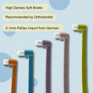 Brosse orthodontique à touffe unique <span class=keywords><strong>Detex</strong></span> 0.1mm Support ultra doux OEM 3 pièces/paquet brosse à dents orthodontique - Product Image 4