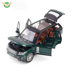 Diecast Car 1/24 Toy Car Model 1/24 Scale Pull Back Range Rover with Sound Light 6 Doors Openable Metal Car Window Box for Kids