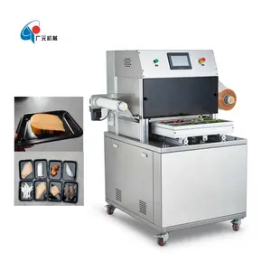 Vsp máquina de embalagem a vácuo automática da pele, bandeja plástica para cozinhar alimentos, carnes, beaf, salmon