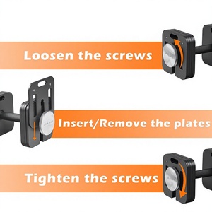 Lumina Square <b>Rubber</b>+Cast Iron Adjustable 80LB Unisex <b>Dumbbell</b> with Quick Lock and Multiweight Options - Product Image 1