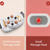 Masseur abdominal 6D avec têtes roulantes de 35 mm, compression chaude des tissus profonds, soulagement des ballonnements, télécommande sans fil, contrôle de la minuterie, OEM