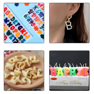 Boucle d'oreille personnalisée A-Z silicone écologique Opp sac pendentif lettre artisanat Art moule bricolage Alphabet <span class=keywords><strong>Kit</strong></span> - Product Image 4
