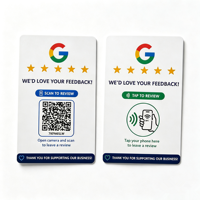 Google Bewertungskarte PVC CR80 NFC QR-Code Digitale Kundenfeedback-Anfragekarte für Geschäftsförderung Tragbare Taschenkarte