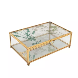 Caja de joyería de vidrio y plata personalizada, logotipo personalizado impreso - Product Image 1