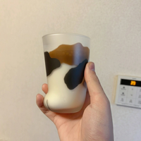 Mug à café en verre borosilicate givré de 300 ml avec motif de patte de chat mignon, motifs d'animaux de dessin animé, sans BPA, compatible micro-ondes et lave-vaisselle, réutilisable