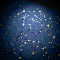 Tarjetas de Agradecimiento Personalizadas con Estrellas Doradas en Relieve UV Azul Medianoche, Tarjetas de Felicitación de Lujo con Empaque Oscuro, al por Mayor