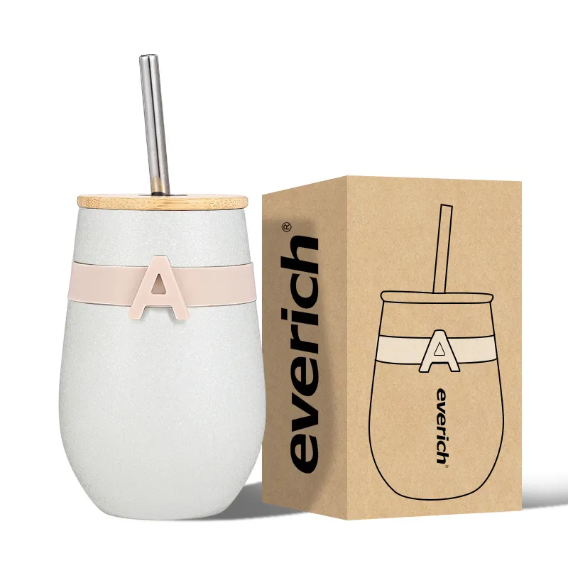 에버리치 새로운 ODM 디자인 BPA 무료 스테인레스 스틸 텀블러 이중 단열 커피 머그잔 친환경 대나무 뚜껑이있는 여행 머그잔