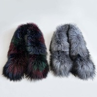 Écharpe d'hiver en fourrure naturelle de renard, col en fourrure véritable, châle de luxe pour femme, décoration de manteau chaud, écharpe de cou féminine