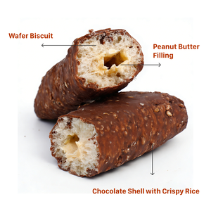 Wholesale Wafer Chocolate Bar <strong>Biscuits</strong> Chocolate Crispy <strong>Rice</strong> Coated Peanut Butter Filled Wafer Stick Cocoa Butter Energy Stick - Product Image 4
