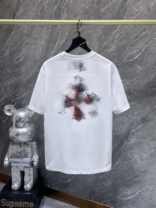Camiseta de Manga Corta para Parejas, Estilo Urbano, con Apliques de Algodón y Parches Geométricos, Marca Chr***eHe**, Tendencia Transfronteriza 25SS - Product Image 3