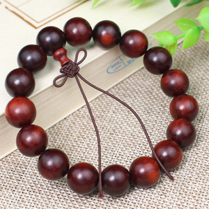 Ling Gusi Sandalwood <b>Bracelet</b> 12mm 17 Beads Unisex Religious Jewelry Collectible Gift High Density <b>Red</b> Clay Material - Product Image 1
