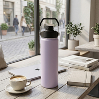 Bouteille d'eau isotherme à double paroi en acier inoxydable avec couvercle torsadé breveté, anti-fuite, pour sport et voyage, sans BPA, logo personnalisé, fabrication en usine