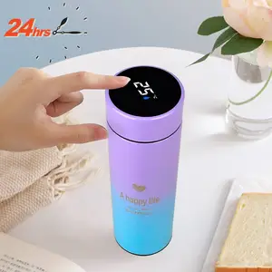 500ml de temperatura led pantalla de botella de agua de acero inoxidable frasco de vacío digital termo taza 304 vaso con pantalla de temperatura