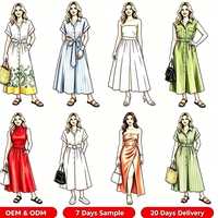 Robe d'été personnalisée pour femme en gros – Tissu, couleur et taille sur mesure – Robes chemises élégantes et décontractées de style bohème pour femme